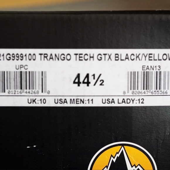 Men\'s La Sportiva Trango Tech GTX Gore-Tex Hiking Boots Black Yellow